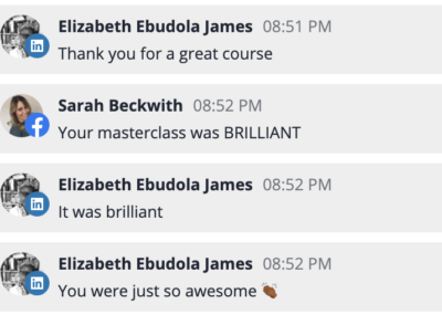 Your masterclass was brilliant